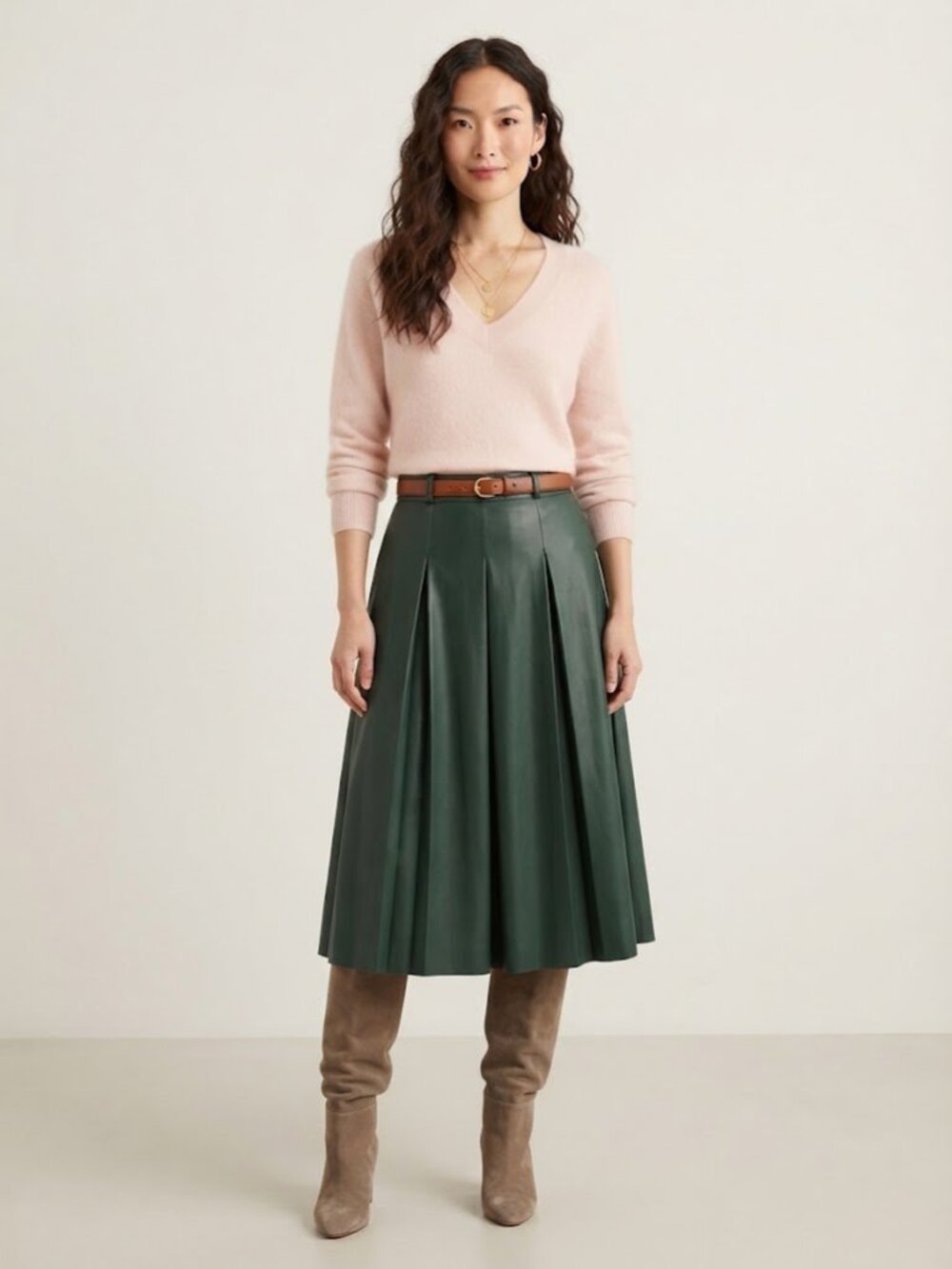H&M Basics - Luxuriously Soft V-Neck Sweater 05797517 | Petal Pink | Small